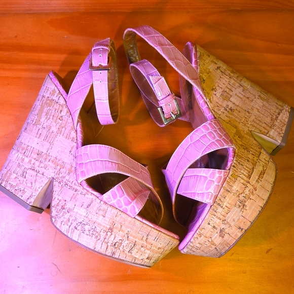 Paris Texas Shoes - Paris Texas 🩷 Notched Cork Wedges